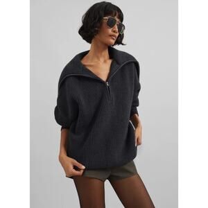 The Frankie Shop Oversized Wool Jumper Dark Gray Size XS/S